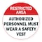 Signmission Authorized Must Wear A Safety Vest 16in Non-Slip Floor Marker, 16" x 16", FD-2-C-16-99968 FD-2-C-16-99968 - alternate 1